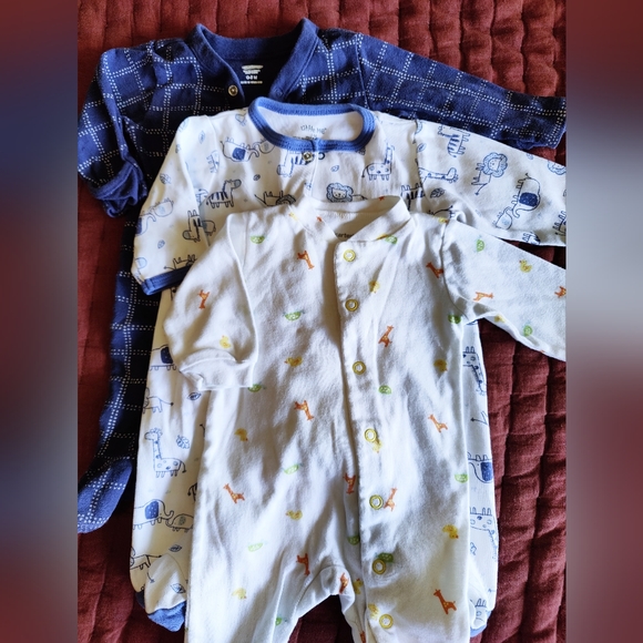 Little Me Other - Bundle of 3 Snap Footies, Little Me, Old Navy & Carter's